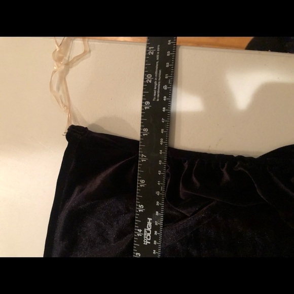 Boston Proper size large black velour one shoulder top shirred at sides - Picture 5 of 7